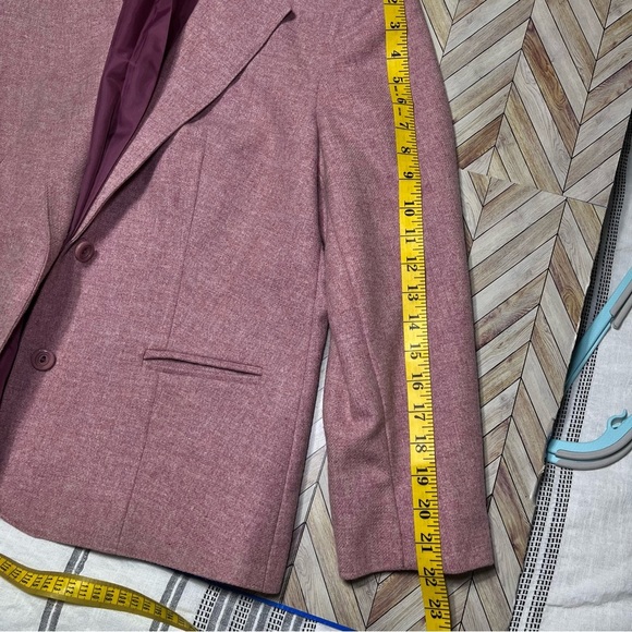 MAIRI MACINTYRE New Wool Dusty‎ Pink Blazer Vintage Clueless Preppy Elle Woods - Picture 10 of 12